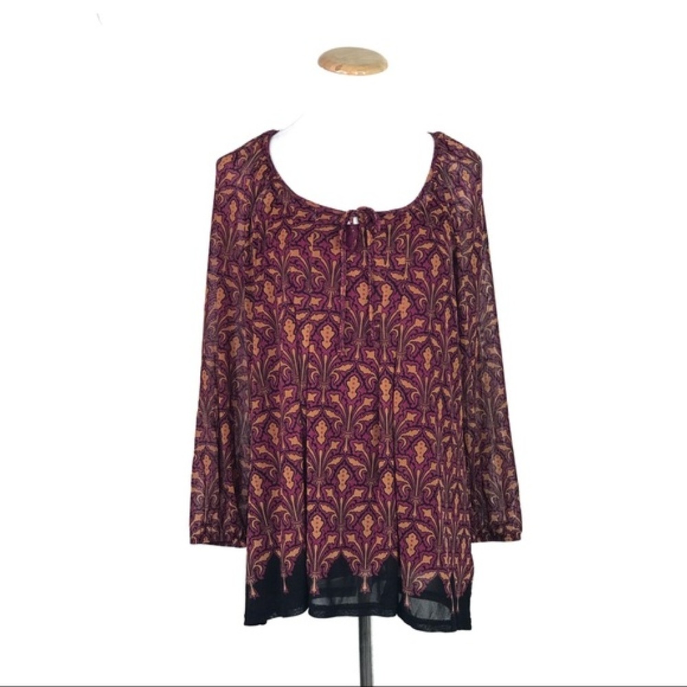 Apt 9 Purple Patterned Tunic Top